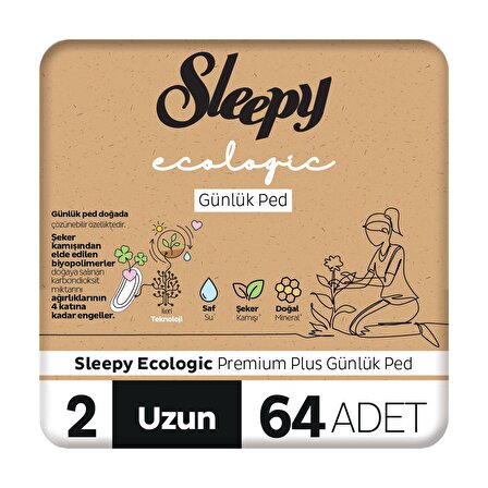 Sleepy Ecologic Premium Plus 64'lü Günlük Ped